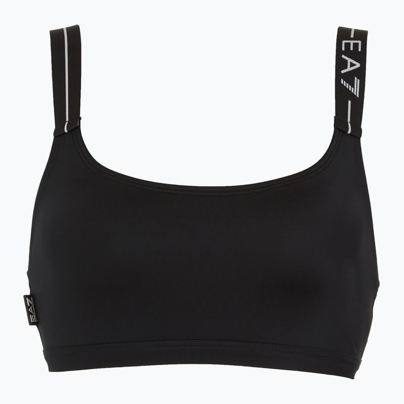 Zweiteiliger Damen-Badeanzug EA7 Emporio Armani Logo Tape Bikini Top schwarz 3