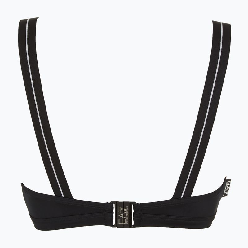 Zweiteiliger Damen-Badeanzug EA7 Emporio Armani Logo Tape Bikini Top schwarz 4