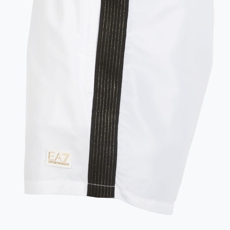 Herren EA7 Emporio Armani Gold Label Boxer-Badeshorts weiß 3
