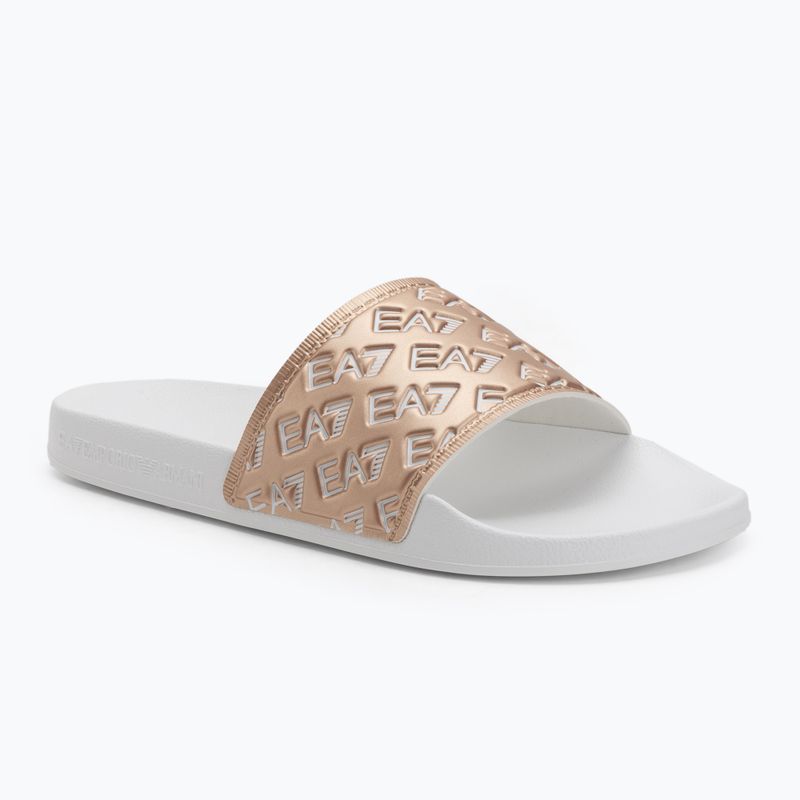 EA7 Emporio Armani Wassersport All Over weiß / rose gold flip-flops