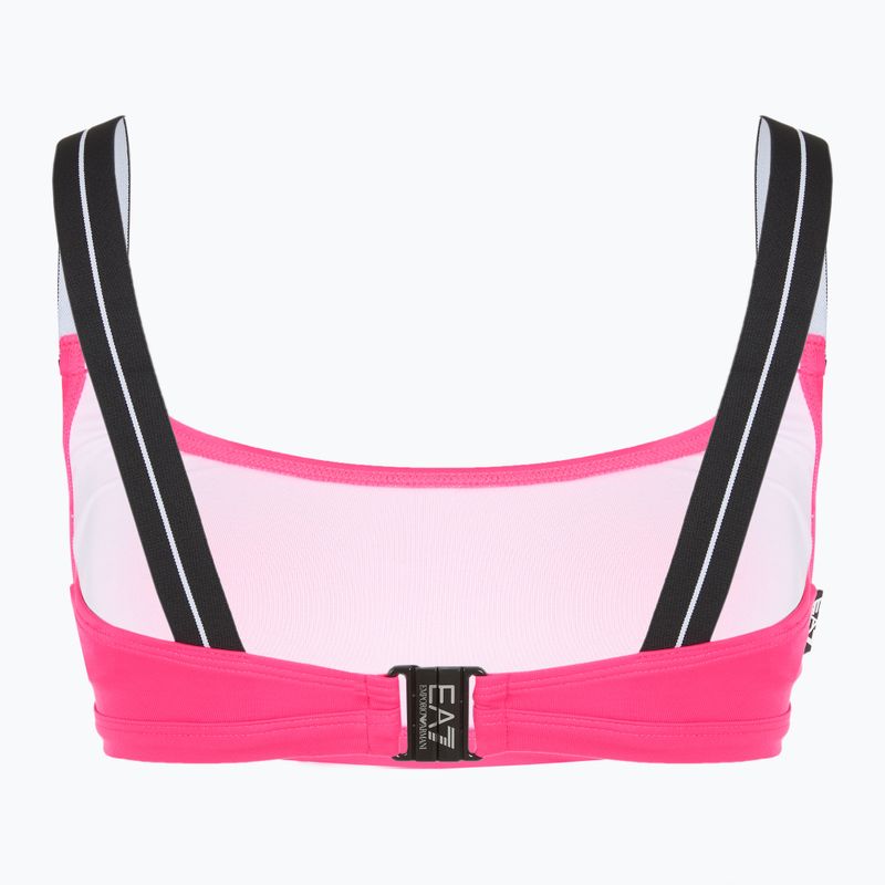 Zweiteiliger Damen-Badeanzug EA7 Emporio Armani Logo Tape Bikini Top neon pink 4