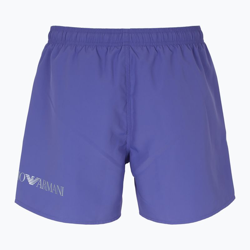 Herren EA7 Emporio Armani Extended Logo Boxer Badeshorts korsisch blau / silber
