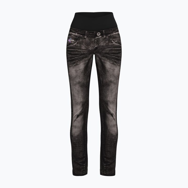 Damen-Trekkinghose Crazy Wonder Magic Print Jeans schwarz