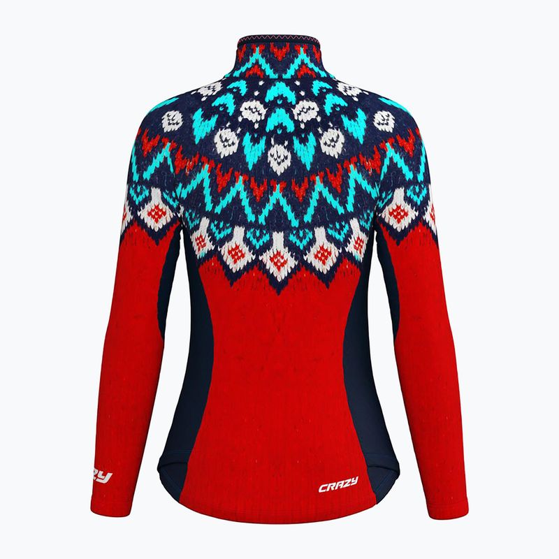 Damen-Trekking-Sweatshirt Crazy Wonder Magic Norwegen rot Wolle 2