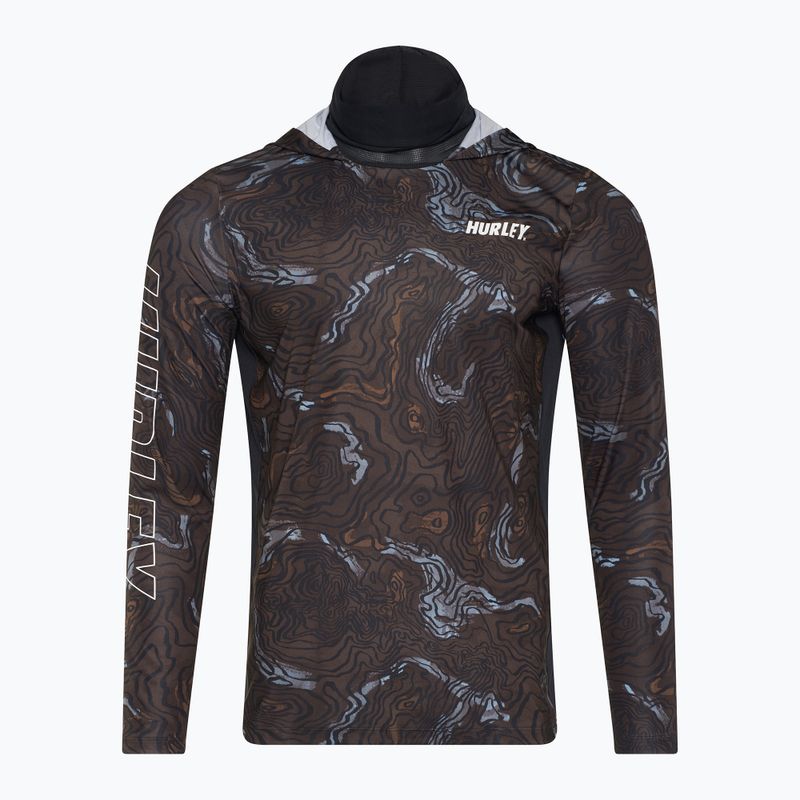 Hurley H2O-Dri Atticus Moab UPF Hood Longsleeve Herren schwarz
