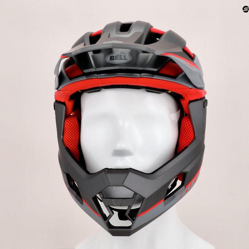 Bell Fahrradhelm FF Super Air R Mips Spherical grau-rot BEL-7138148 7