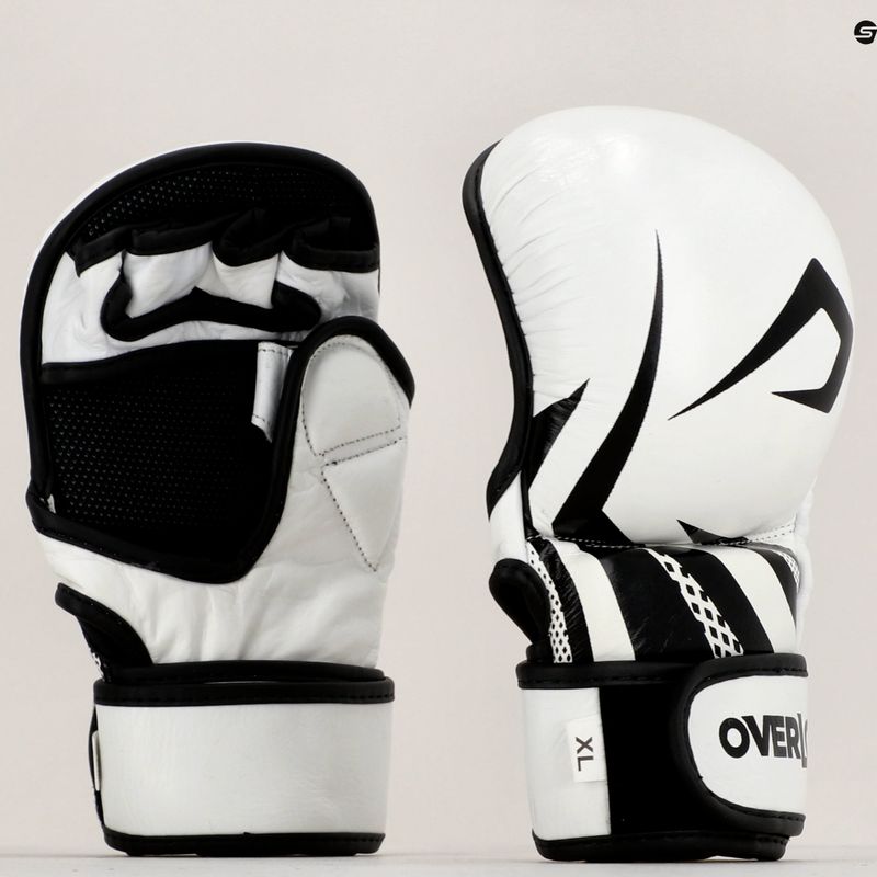 Overlord Sparring MMA Grappling Handschuhe Naturleder weiß 101003-W/M 10