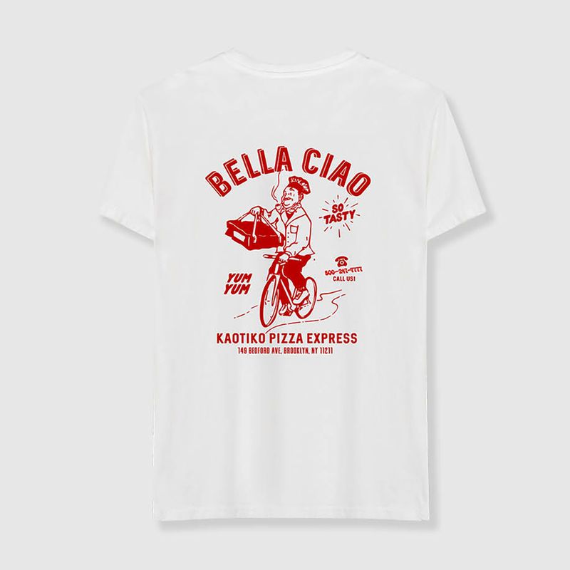Kaotiko Washed Bella Ciao weißes Herren-T-Shirt 2