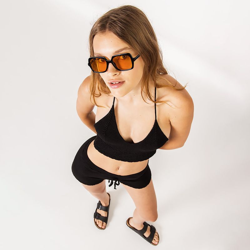 Damen Kaotiko Tiran Crochet Menorca Top schwarz 4