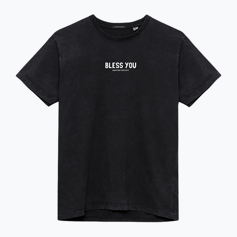 Kaotiko Washed Bless You Frauen-T-Shirt schwarz 3