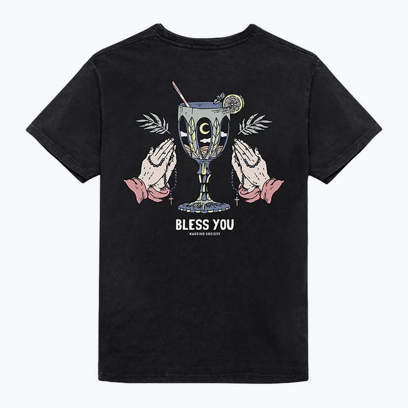 Kaotiko Washed Bless You Frauen-T-Shirt schwarz 4