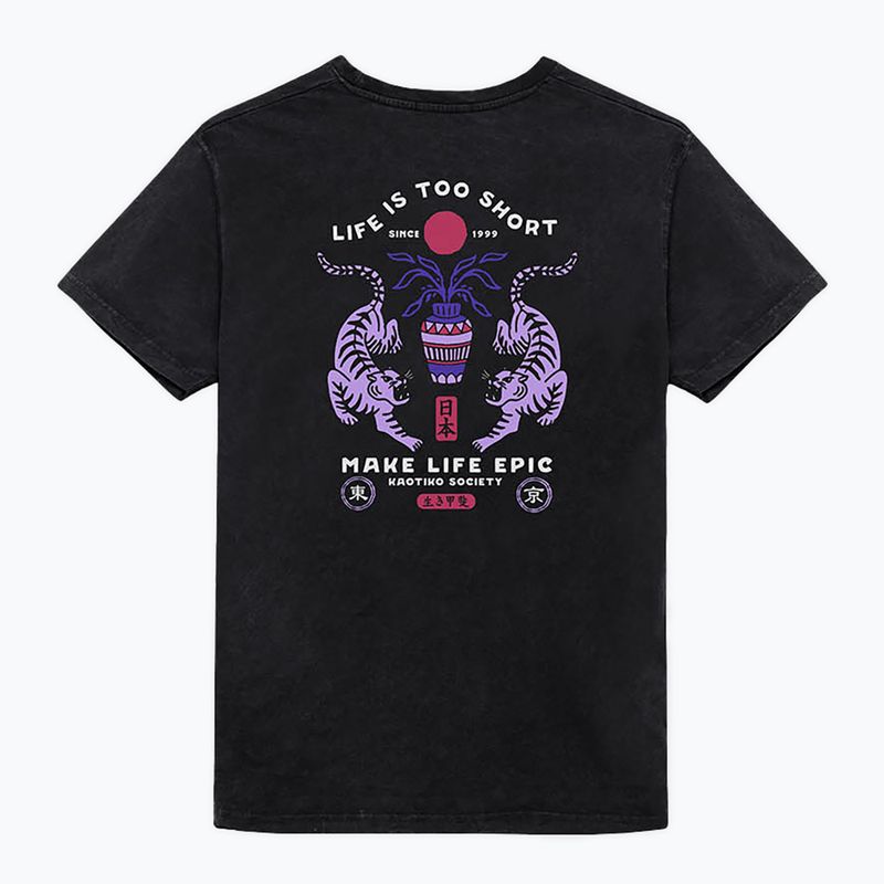 Kaotiko Washed Herren-T-Shirt Make Life Epic schwarz 2