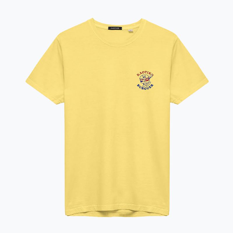 Herren Kaotiko Washed Burguer gelbes t-shirt
