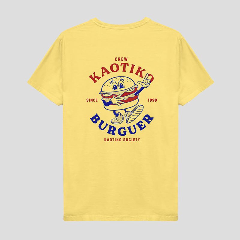 Herren Kaotiko Washed Burguer gelbes t-shirt 2