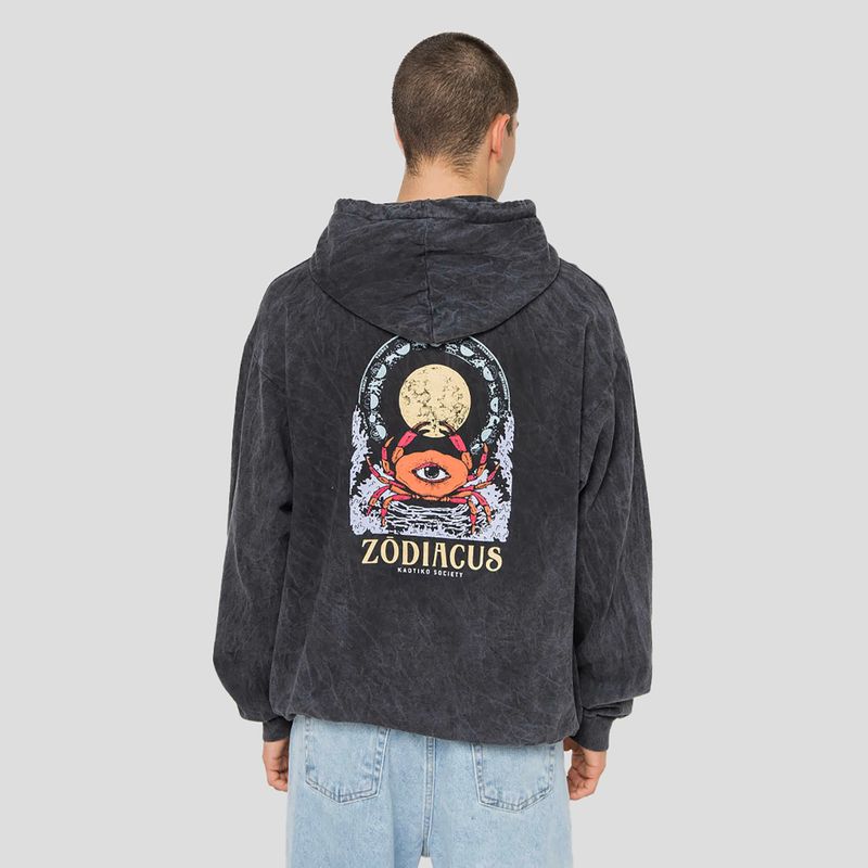 Herren Kaotiko Washed Zodiacus Sweatshirt schwarz 2