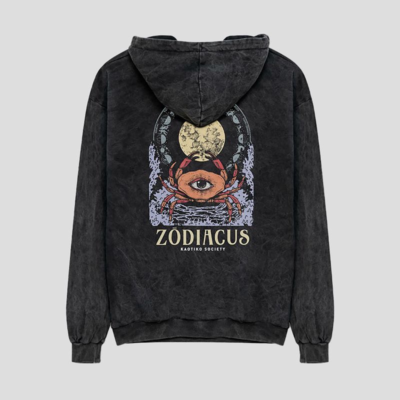 Herren Kaotiko Washed Zodiacus Sweatshirt schwarz 4