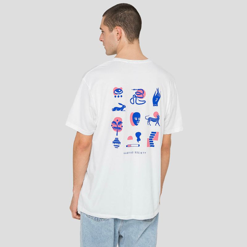 Kaotiko Washed Elements Occult weißes Herren-T-Shirt 2