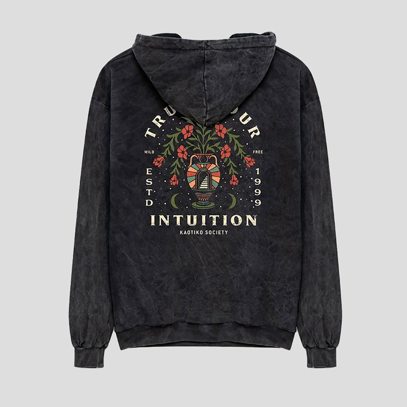 Men's Kaotiko Washed Trust Your Intuition Sweatshirt schwarz 2