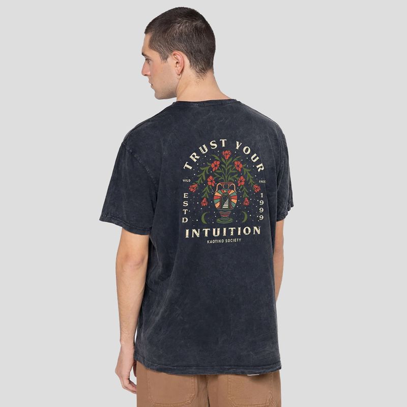 Men's Kaotiko Washed Trust Your Intuition T-Shirt schwarz 3
