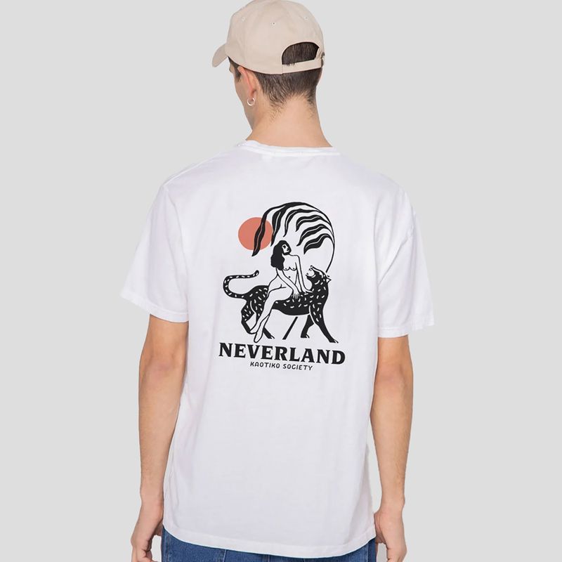 Kaotiko Washed Neverland weißes Herren-T-Shirt 2