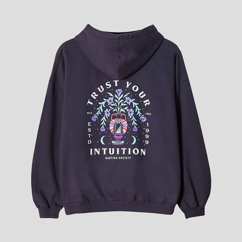 Men's Kaotiko Washed Trust Your Intuition Sweatshirt dunkel lila 2