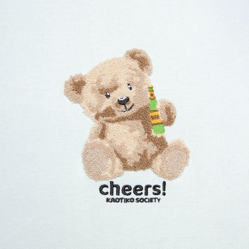 Damen Kaotiko Bear Cheers Sweatshirt grünes Wasser 3