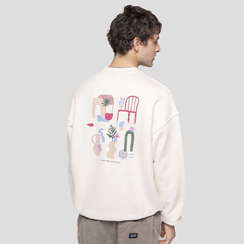 Kaotiko Marrakech Damen Sweatshirt aus Bio-Baumwolle elfenbeinfarben 2