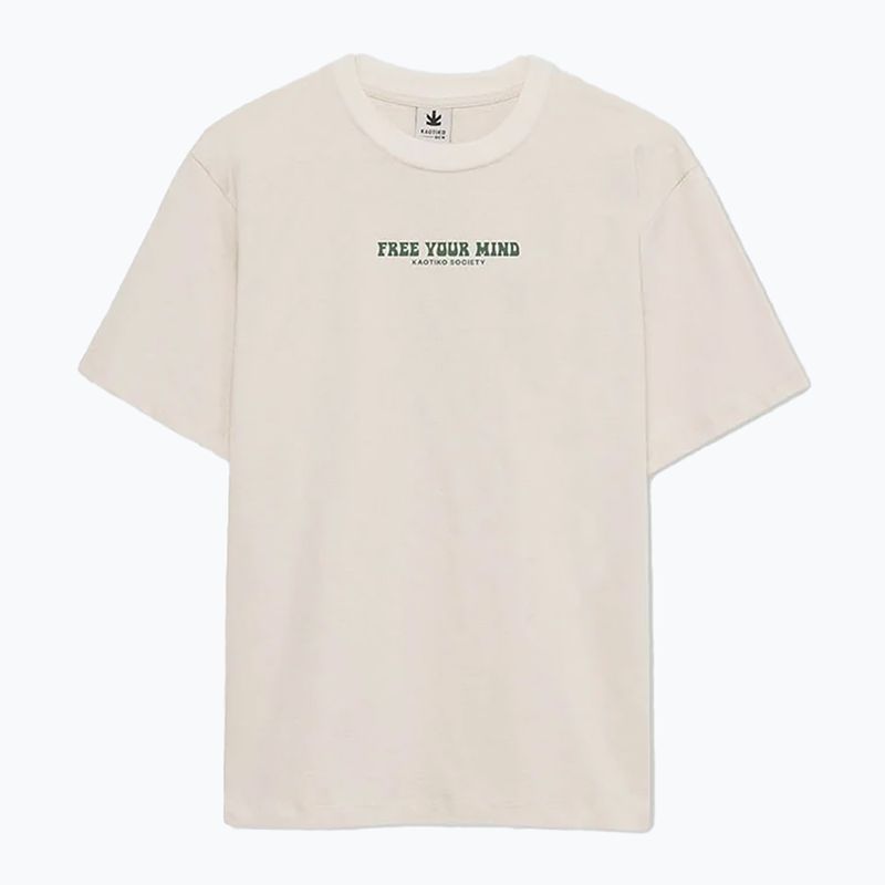 Herren Kaotiko M / C Free Your Mind Bio-Baumwolle Elfenbein T-shirt