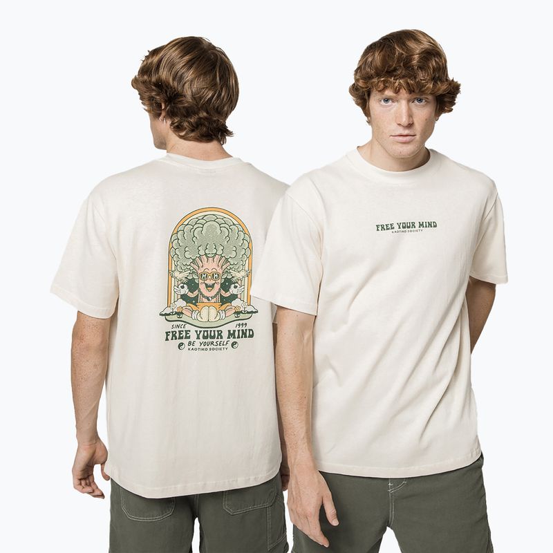 Herren Kaotiko M / C Free Your Mind Bio-Baumwolle Elfenbein T-shirt 3