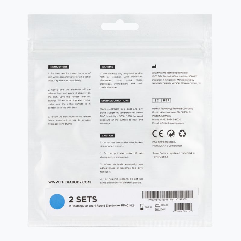 Aufsätze Therabody PowerDot Elektrody 2.0 Pad 6 szt. blue 2