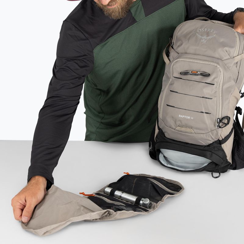 Osprey Raptor 14 Fahrrad Rucksack + 2,5 Liter Tank Giebel grau 10