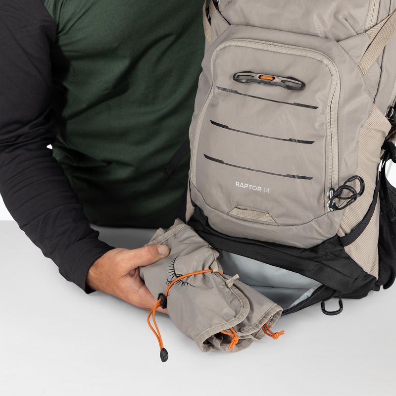 Osprey Raptor 14 Fahrrad Rucksack + 2,5 Liter Tank Giebel grau 11