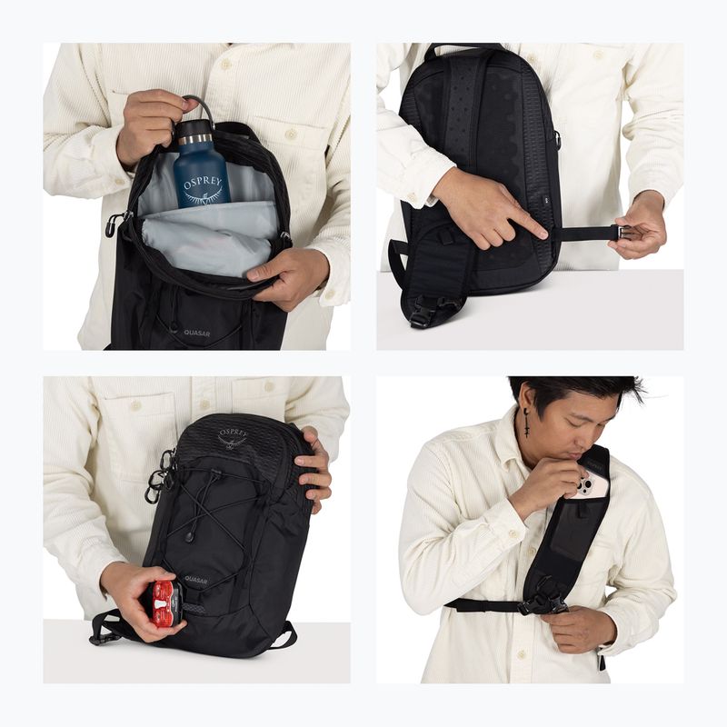 Stadtrucksack für eine Schulter Osprey Quasar Sling 6 l black 13