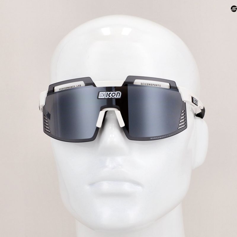 SCICON Aerowatt Foza weißer Glanz/scnpp multimirror silberne Fahrradbrille EY38080800 8