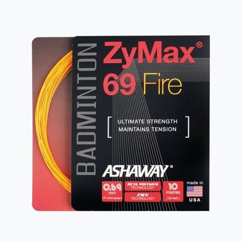 ASHAWAY ZyMax 69 Fire Badmintonsaite - Satz orange