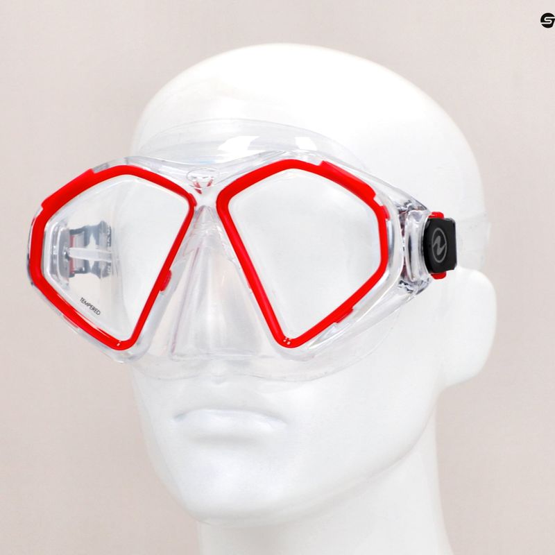Aqualung Hawkeye transparent/rot Tauchmaske MS5570006 8