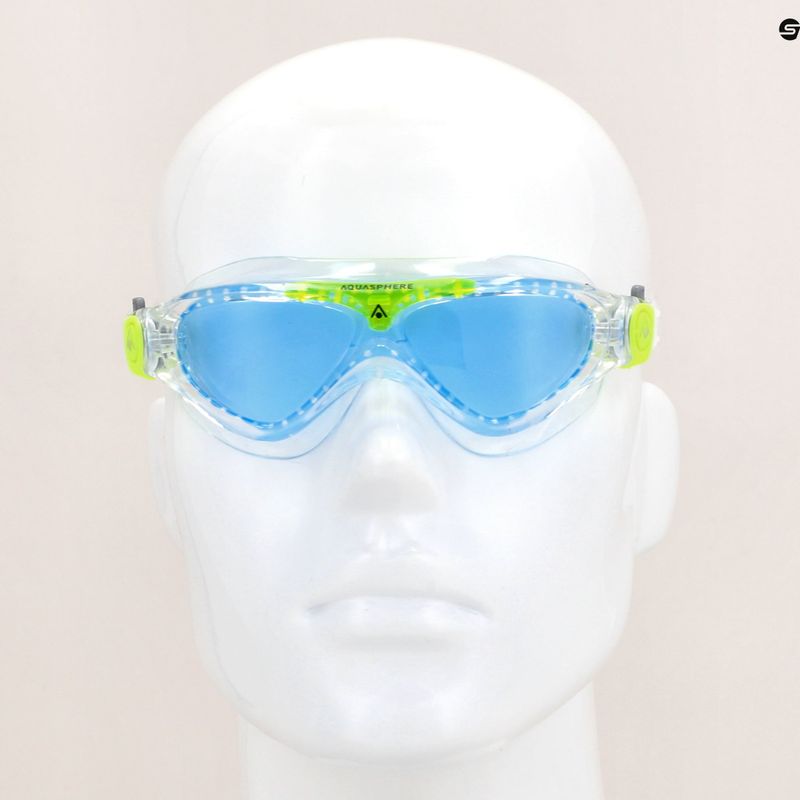Aquasphere Vista transparent/hellgrün/blaue Kinderschwimmmaske MS5630031LB 11