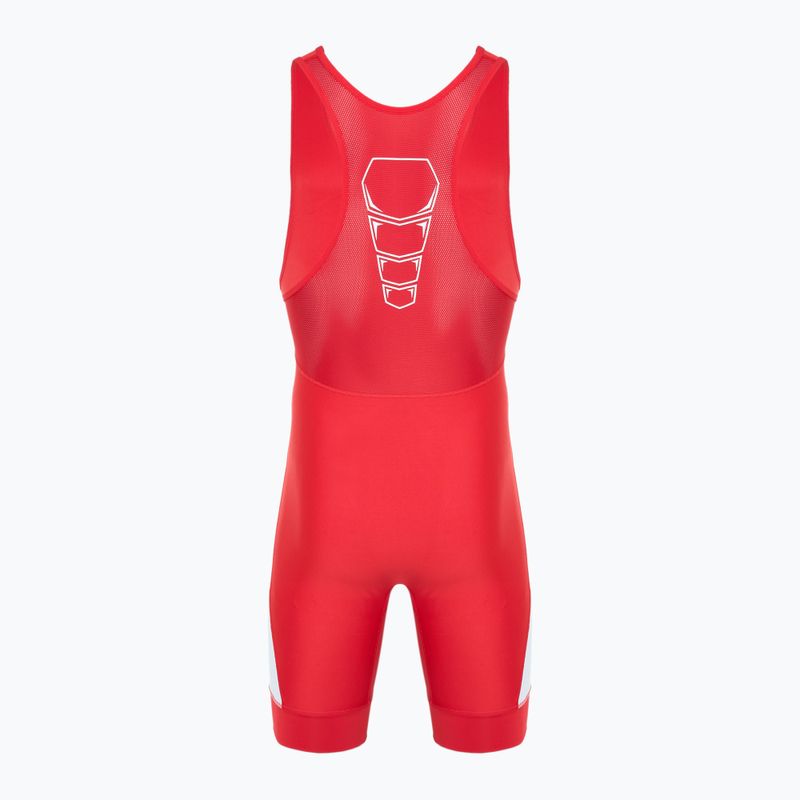 Herren Nike Grappler Elite Singlet scharlachrot/weißer Overall 2