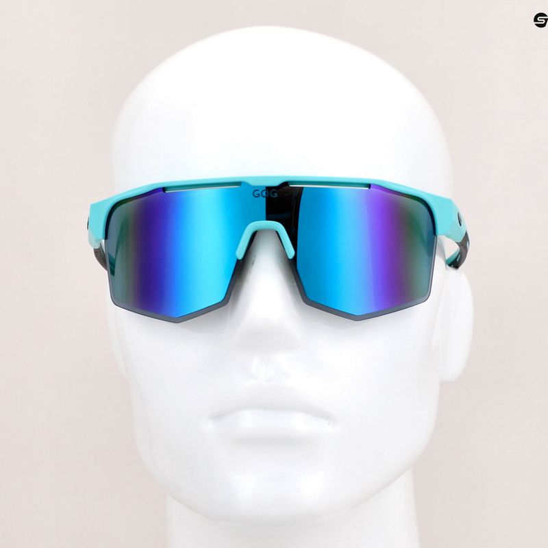 GOG Athena matt türkis / schwarz / mehrfarbig weiß-blau Fahrradbrille E508-2 9