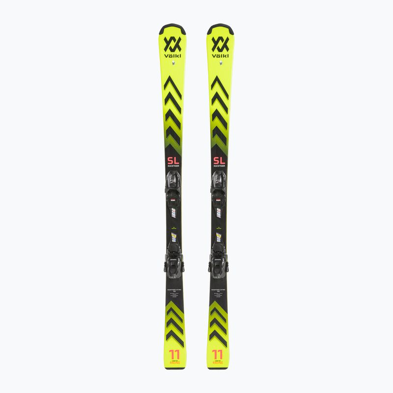 Kinder-Abfahrtsski Völkl Racetiger Junior Pro + 7.0 VMotion Jr flo gelb/schwarz