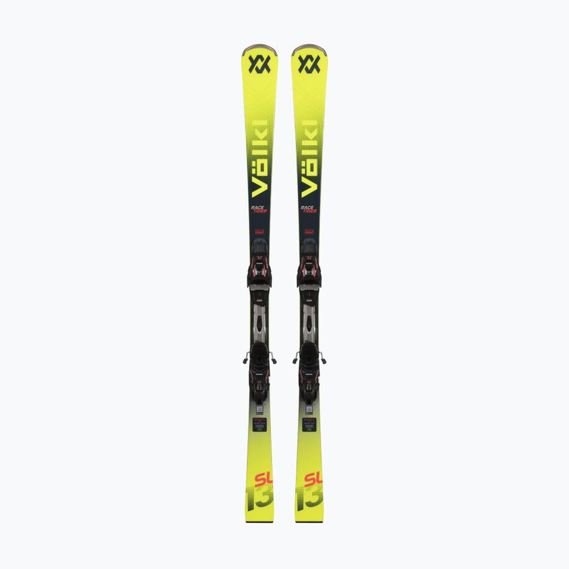 Alpinski Völkl Racetiger SL + Bindungen RMotion T 12 black/fluorescent/red