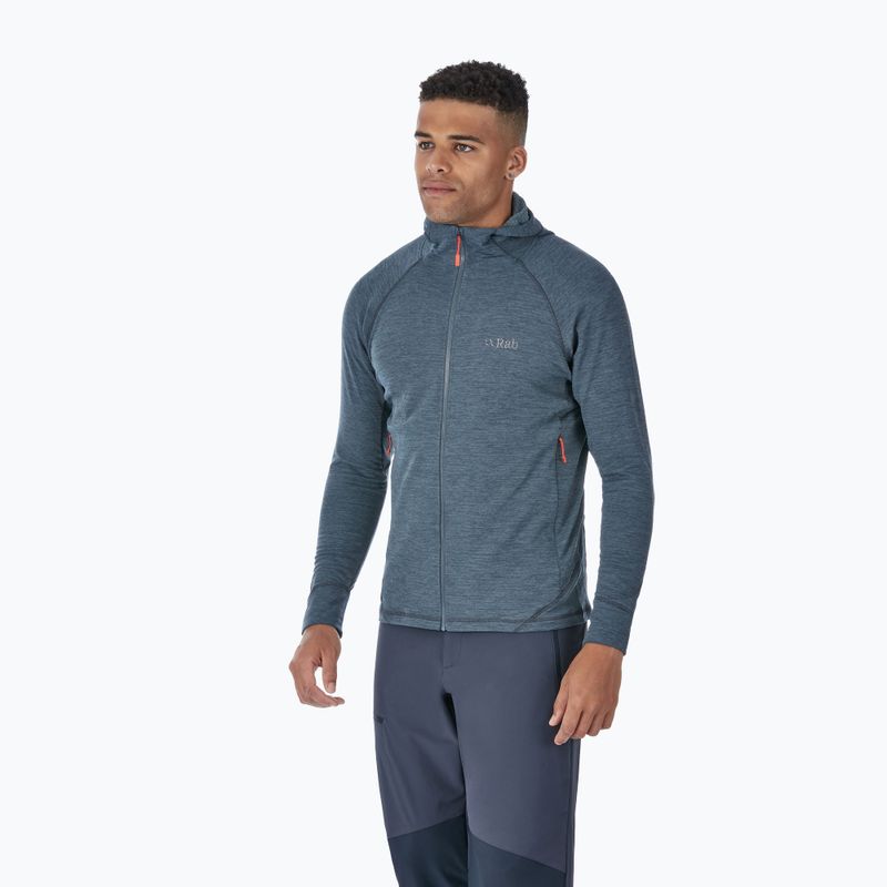 Herren Rab Nexus grau Fleece-Kapuzenjacke QFE-67-ST