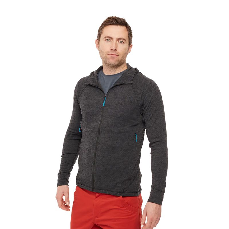 Herren Rab Nexus Fleece-Kapuzenjacke schwarz QFE-67-BL-L