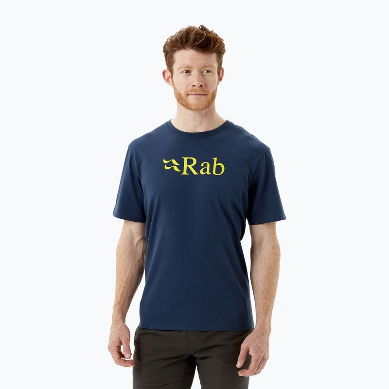 Herren Rab Stance Logo SS Trekking-T-Shirt navy blau QCB-08-DI-S