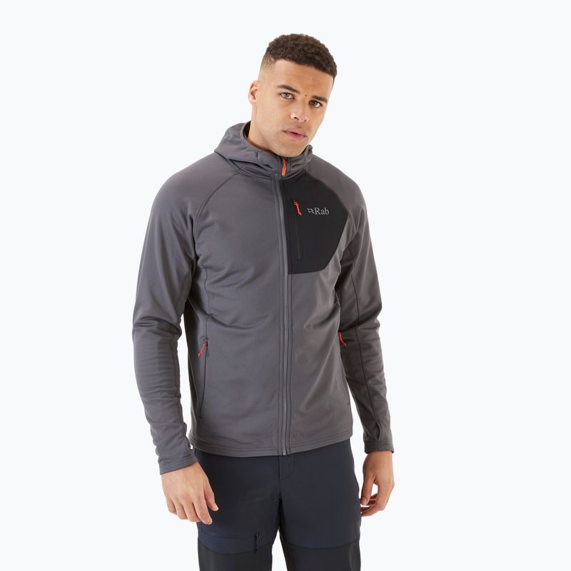 Herren Fleece-Sweatshirt Rab Superflux Hoody grau QFE-89