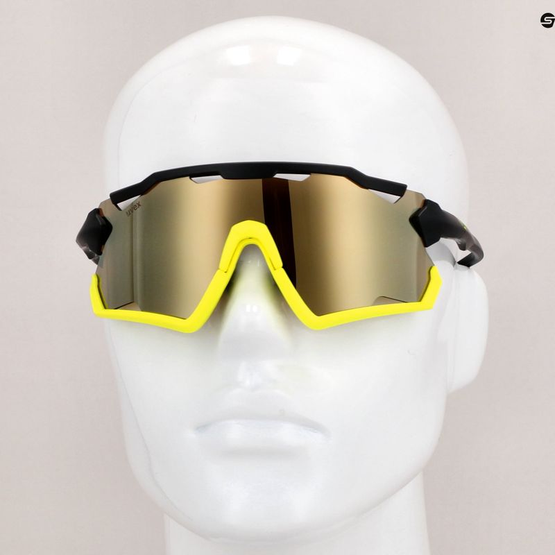 UVEX Sportstyle 228 schwarz gelb matt/gelb spiegelnde Fahrradbrille 53/2/067/2616 11