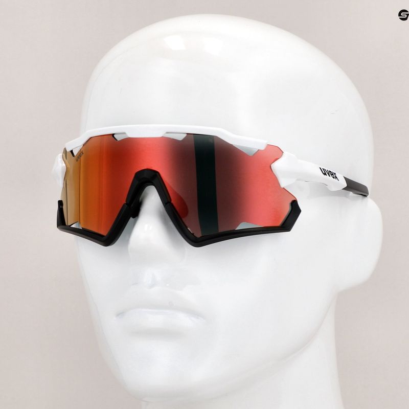 Fahrradbrille UVEX Sportstyle 228 weiß schwarz/rot verspiegelt 53/2/067/8206 11