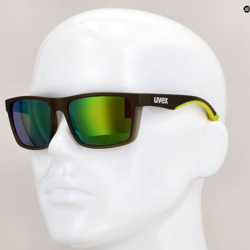 Uvex Lgl 50 CV oliv-matt/grün verspiegelte Sonnenbrille 53/3/008/7795 11