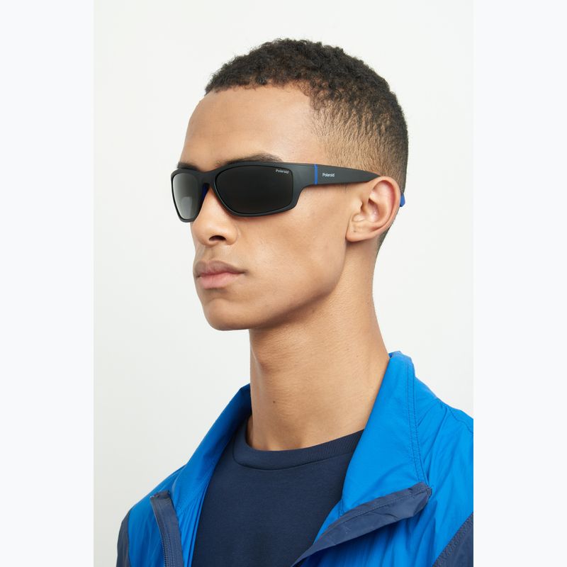 Polaroid PLD 2135/S mattschwarz blau/grau polarisierte Herren-Sonnenbrille 6