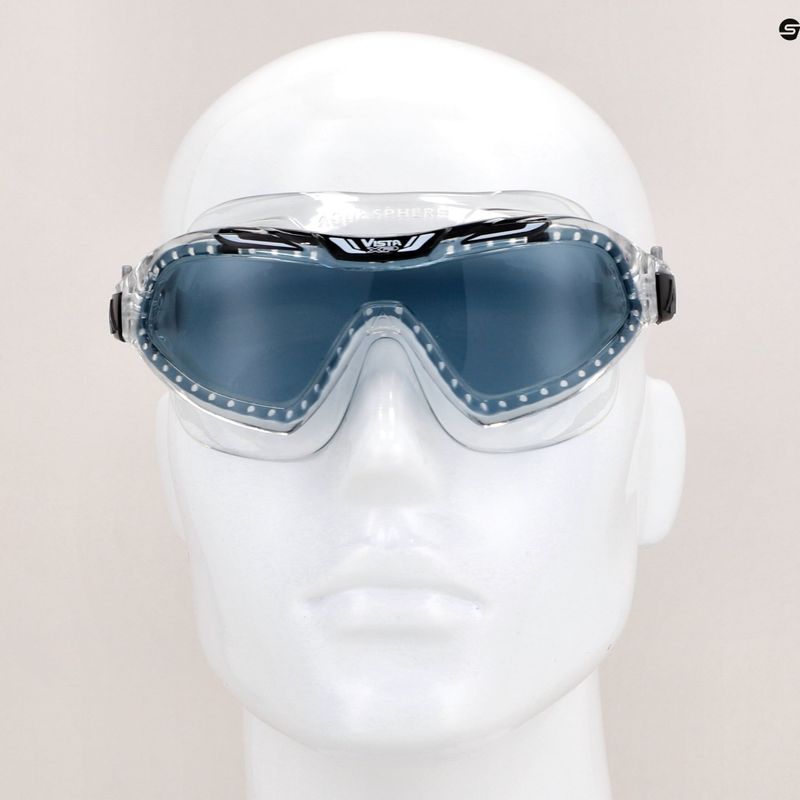 Aquasphere Vista XP transparent/schwarz/Spiegel-Rauch-Schwimmmaske MS5090001LD 12